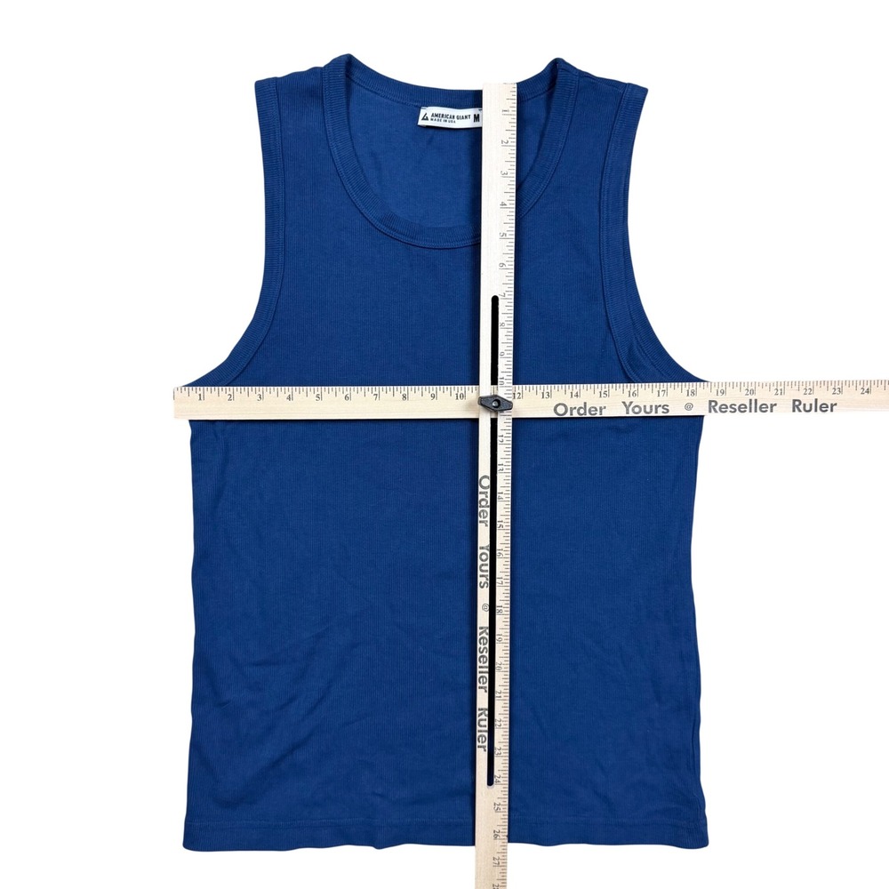 NWT American Giant Men's Rib Tank Top Estate Blue Cotton Size M - Picture 4 of 7